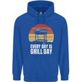 Every Days a Grill Day Funny BBQ Retirement Childrens Kids Hoodie Royal Blue