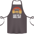 Every Days a Grill Day Funny BBQ Retirement Cotton Apron 100% Organic Dark Grey