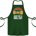 Every Days a Grill Day Funny BBQ Retirement Cotton Apron 100% Organic Forest Green