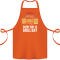 Every Days a Grill Day Funny BBQ Retirement Cotton Apron 100% Organic Orange