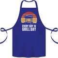 Every Days a Grill Day Funny BBQ Retirement Cotton Apron 100% Organic Royal Blue