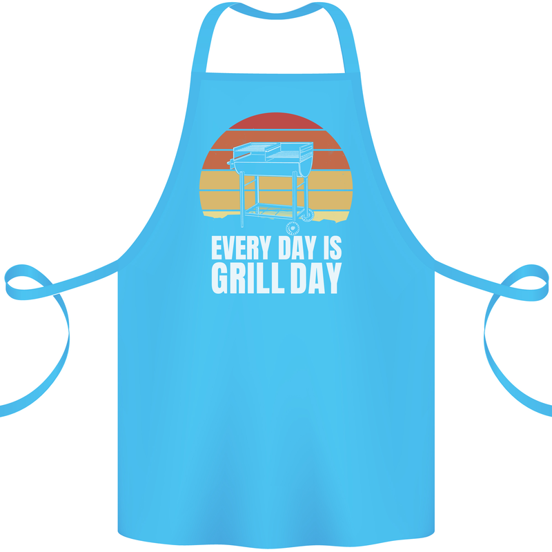 Every Days a Grill Day Funny BBQ Retirement Cotton Apron 100% Organic Turquoise