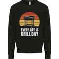 Every Days a Grill Day Funny BBQ Retirement Kids Sweatshirt Jumper Black