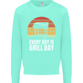 Every Days a Grill Day Funny BBQ Retirement Kids Sweatshirt Jumper Peppermint