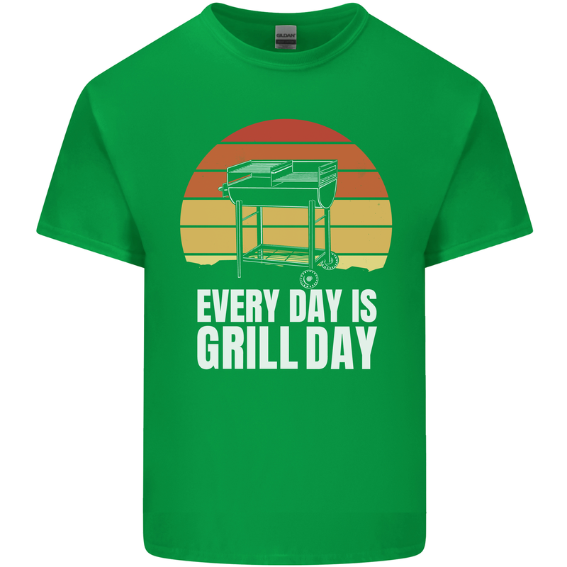 Every Days a Grill Day Funny BBQ Retirement Kids T-Shirt Childrens Irish Green