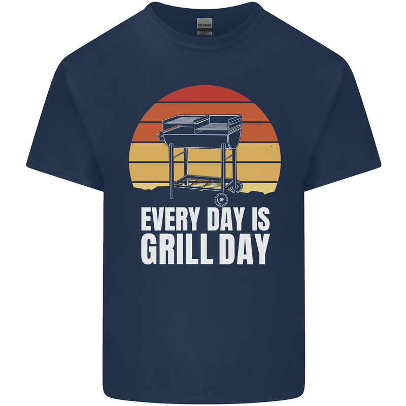 Every Days a Grill Day Funny BBQ Retirement Kids T-Shirt Childrens Navy Blue