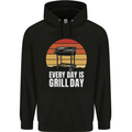Every Days a Grill Day Funny BBQ Retirement Mens 80% Cotton Hoodie Black