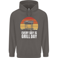 Every Days a Grill Day Funny BBQ Retirement Mens 80% Cotton Hoodie Charcoal