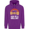 Every Days a Grill Day Funny BBQ Retirement Mens 80% Cotton Hoodie Purple