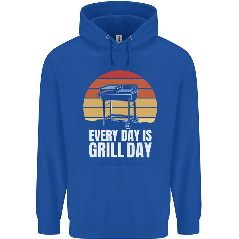 Every Days a Grill Day Funny BBQ Retirement Mens 80% Cotton Hoodie Royal Blue