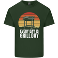 Every Days a Grill Day Funny BBQ Retirement Mens Cotton T-Shirt Tee Top Forest Green
