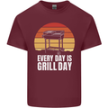 Every Days a Grill Day Funny BBQ Retirement Mens Cotton T-Shirt Tee Top Maroon