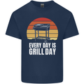 Every Days a Grill Day Funny BBQ Retirement Mens Cotton T-Shirt Tee Top Navy Blue