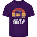 Every Days a Grill Day Funny BBQ Retirement Mens Cotton T-Shirt Tee Top Purple