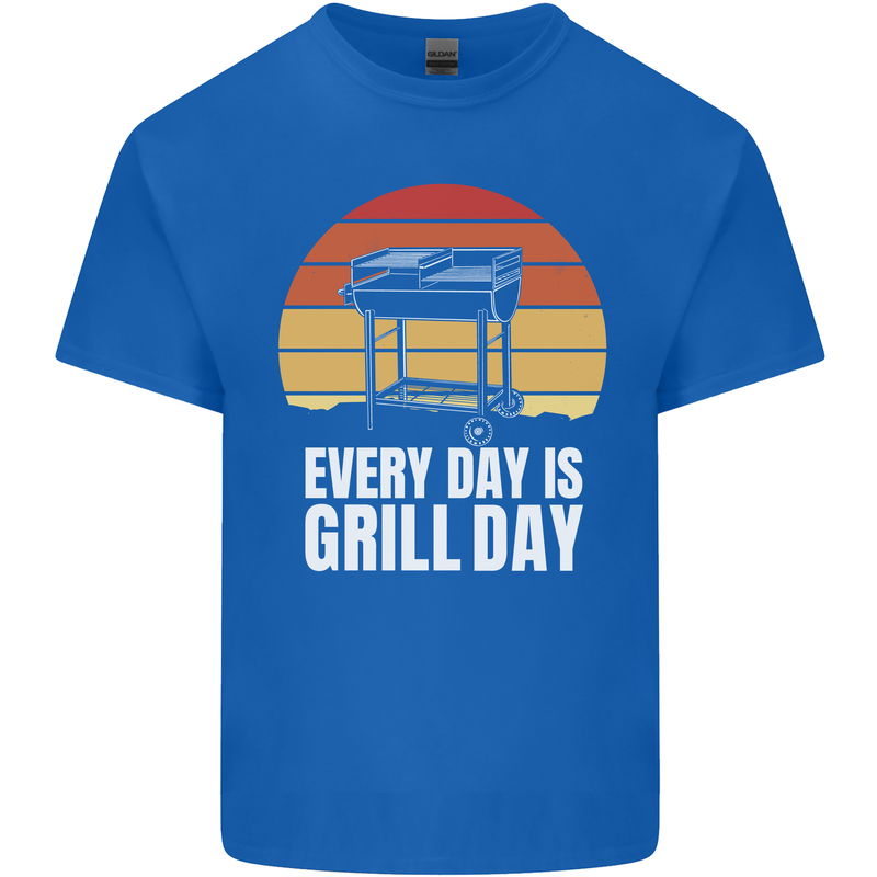 Every Days a Grill Day Funny BBQ Retirement Mens Cotton T-Shirt Tee Top Royal Blue