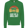 Every Days a Grill Day Funny BBQ Retirement Mens Sweatshirt Jumper Irish Green