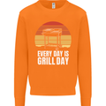 Every Days a Grill Day Funny BBQ Retirement Mens Sweatshirt Jumper Orange