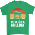 Every Days a Grill Day Funny BBQ Retirement Mens T-Shirt 100% Cotton Irish Green