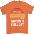 Every Days a Grill Day Funny BBQ Retirement Mens T-Shirt 100% Cotton Orange