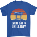 Every Days a Grill Day Funny BBQ Retirement Mens T-Shirt 100% Cotton Royal Blue