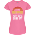 Every Days a Grill Day Funny BBQ Retirement Womens Petite Cut T-Shirt Azalea