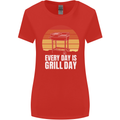 Every Days a Grill Day Funny BBQ Retirement Womens Wider Cut T-Shirt Red