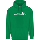 Evolution Motorcycle Motorbike Biker Childrens Kids Hoodie Irish Green