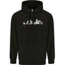 Evolution Motorcycle Motorbike Biker Mens 80% Cotton Hoodie Black