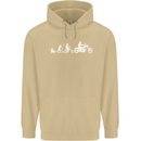 Evolution Motorcycle Motorbike Biker Mens 80% Cotton Hoodie Sand