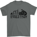 Evolution of Motorcycle Motorbike Biker Mens T-Shirt Cotton Gildan Charcoal