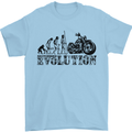 Evolution of Motorcycle Motorbike Biker Mens T-Shirt Cotton Gildan Light Blue