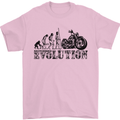 Evolution of Motorcycle Motorbike Biker Mens T-Shirt Cotton Gildan Light Pink