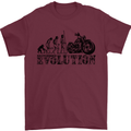 Evolution of Motorcycle Motorbike Biker Mens T-Shirt Cotton Gildan Maroon