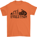 Evolution of Motorcycle Motorbike Biker Mens T-Shirt Cotton Gildan Orange