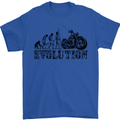 Evolution of Motorcycle Motorbike Biker Mens T-Shirt Cotton Gildan Royal Blue