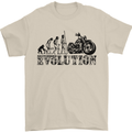 Evolution of Motorcycle Motorbike Biker Mens T-Shirt Cotton Gildan Sand