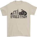 Evolution of Motorcycle Motorbike Biker Mens T-Shirt Cotton Gildan Sand