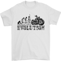 Evolution of Motorcycle Motorbike Biker Mens T-Shirt Cotton Gildan White