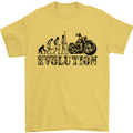 Evolution of Motorcycle Motorbike Biker Mens T-Shirt Cotton Gildan Yellow