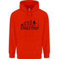 Evolution of Rugby Player Union Funny Mens 80% Cotton Hoodie Bright Red