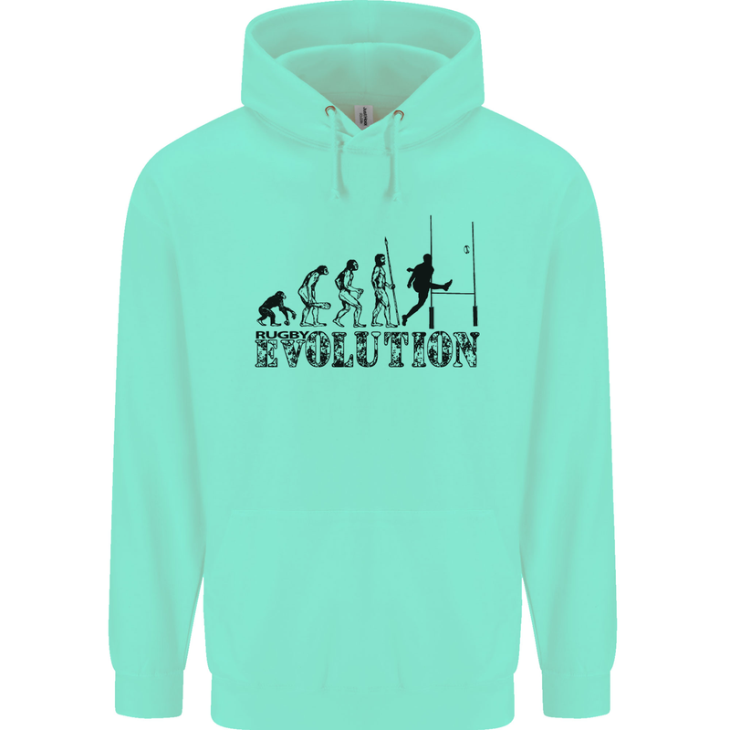 Evolution of Rugby Player Union Funny Mens 80% Cotton Hoodie Peppermint