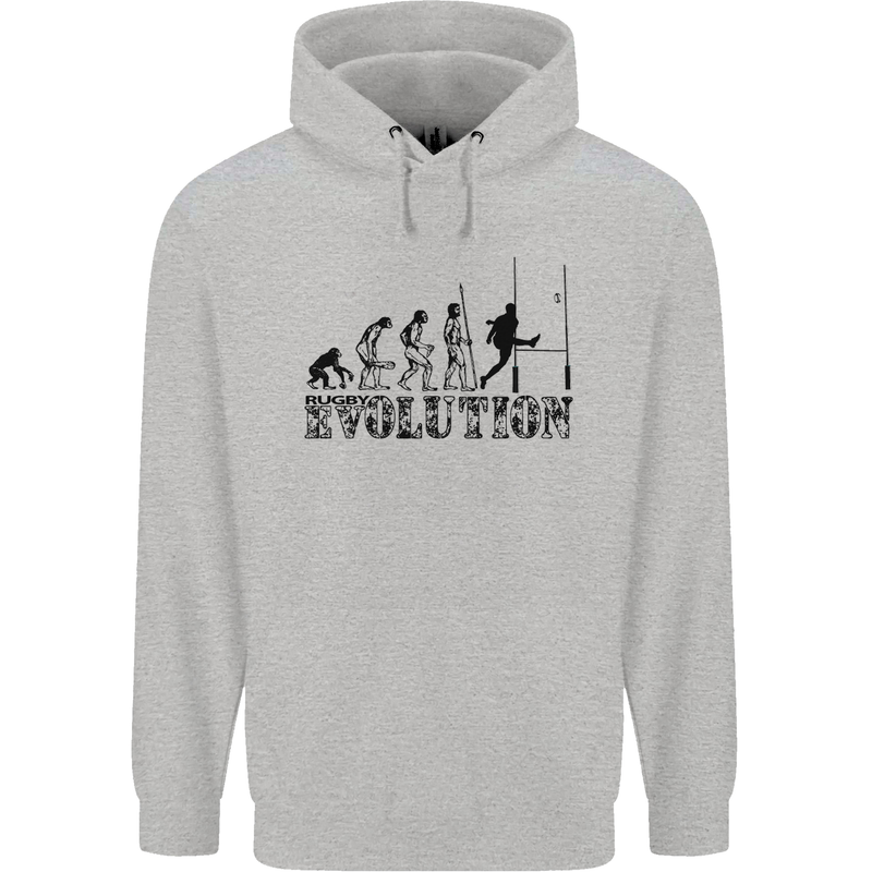 Evolution of Rugby Player Union Funny Mens 80% Cotton Hoodie Sports Grey