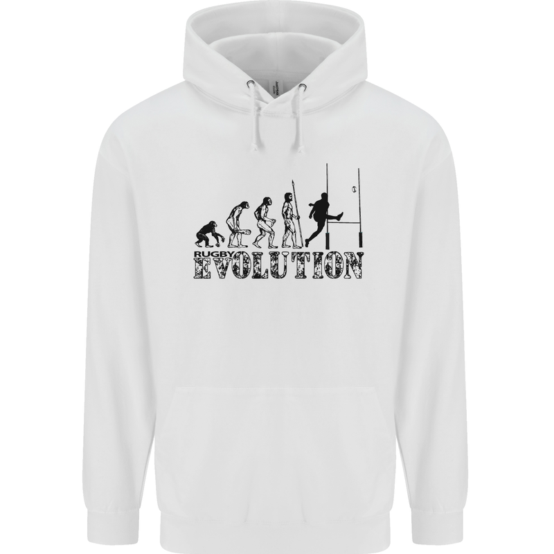 Evolution of Rugby Player Union Funny Mens 80% Cotton Hoodie White