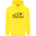 Evolution of Rugby Player Union Funny Mens 80% Cotton Hoodie Yellow