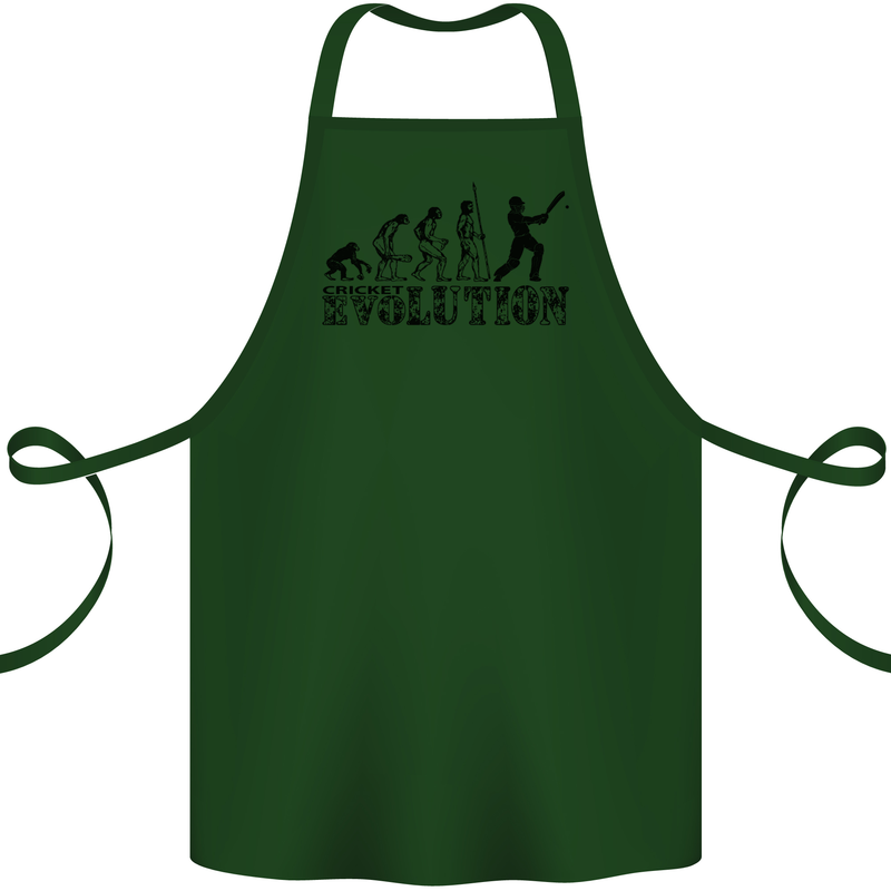 Evolution of a Cricketer Cricket Funny Cotton Apron 100% Organic Forest Green