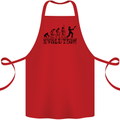 Evolution of a Cricketer Cricket Funny Cotton Apron 100% Organic Red