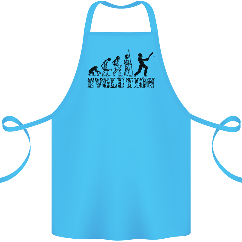 Evolution of a Cricketer Cricket Funny Cotton Apron 100% Organic Turquoise