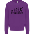 Evolution of a Cricketer Cricket Funny Kids Sweatshirt Jumper Purple