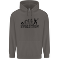 Evolution of a Cricketer Cricket Funny Mens 80% Cotton Hoodie Charcoal