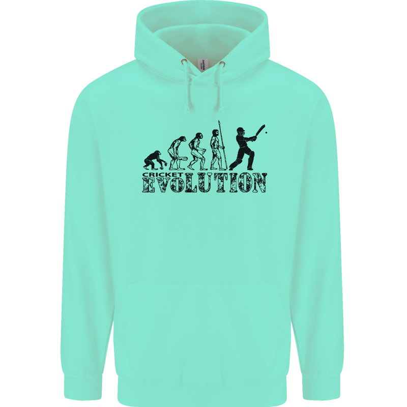 Evolution of a Cricketer Cricket Funny Mens 80% Cotton Hoodie Peppermint